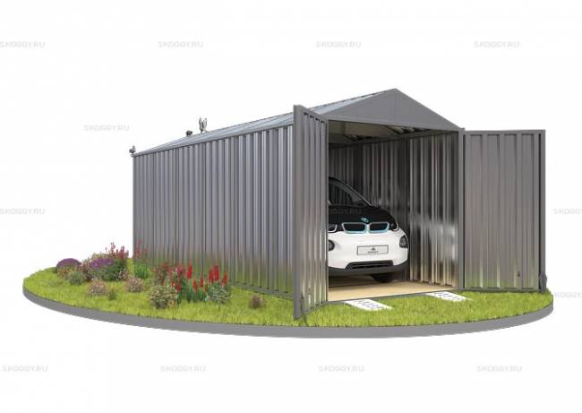 Хозблок SKOGGY секционный с двускатной крышей 6 х 2 м, цинковый