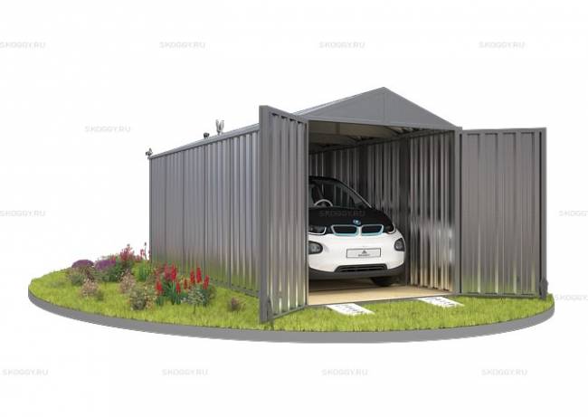 Хозблок SKOGGY секционный с двускатной крышей 6 х 2 м, цинковый