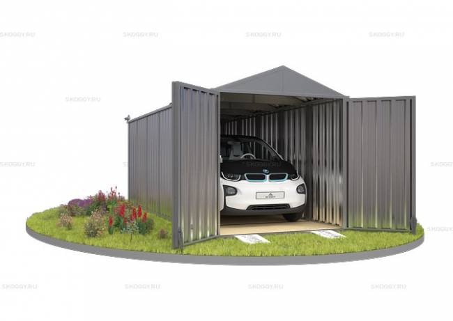 Хозблок SKOGGY секционный с двускатной крышей 6 х 2 м, цинковый