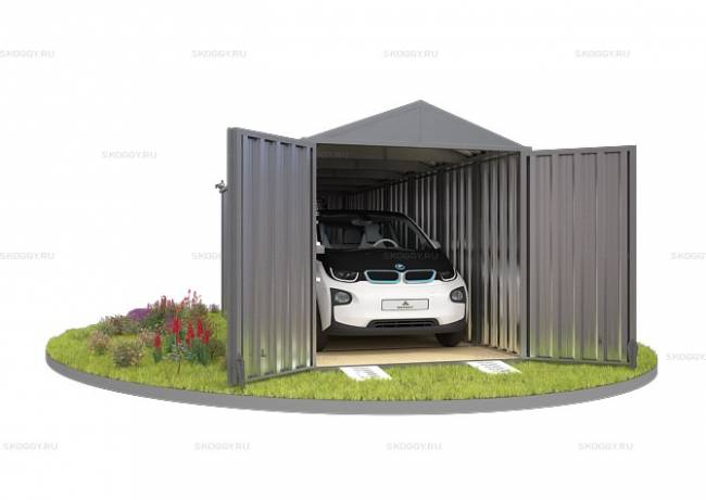 Хозблок SKOGGY секционный с двускатной крышей 6 х 2 м, цинковый