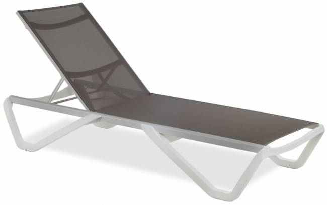 Шезлонг-лежак металлический Wave белый, тортора 1910х715х300 мм Шезлонг-лежак металлический Wave белый, тортора 1910х715х300 мм