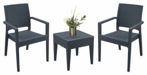 Комплект пластиковой мебели Miami Ibiza антрацит Комплект пластиковой мебели Miami Ibiza антрацит