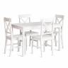 Обеденный комплект Хадсон (стол + 4 стула)/ Hudson Dining Set (mod.0102) МДФ/тополь/меламин, стол: 118х74х73 см, стул: 42,5x46,5x93,5 см, White (белый) White (белый) МДФ/тополь/меламин