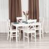 Обеденный комплект Хадсон (стол + 4 стула)/ Hudson Dining Set (mod.0102) МДФ/тополь/меламин, стол: 118х74х73 см, стул: 42,5x46,5x93,5 см, White (белый) White (белый) МДФ/тополь/меламин