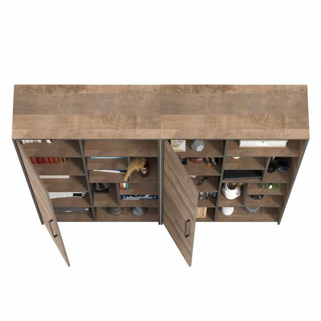 Два шкафа-стеллажа для гостиной Трувор цвет дуб гранж песочный/интра