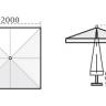 Зонт профессиональный 2х2 м Palladio Standard натуральный, слоновая кость 2000х2000 мм
