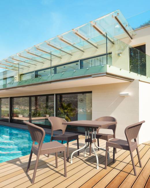 Стул пластиковый плетеный Daytona коричневый 550х610х810 мм