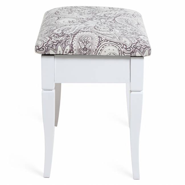 Банкетка Ретро М с ящиком белый, ткань меркурий