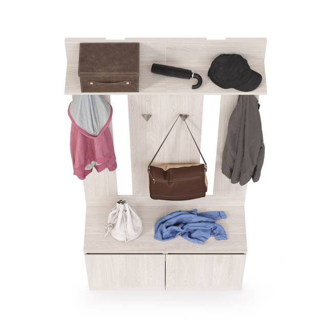 Тумбы с вешалками для верхней одежды Ника цвет ясень анкор светлый