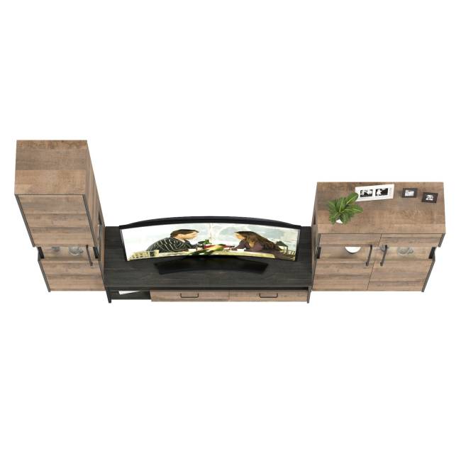 Мебель для гостиной в стиле лофт с подсветкой Трувор № 26 цвет дуб гранж песочный/интра