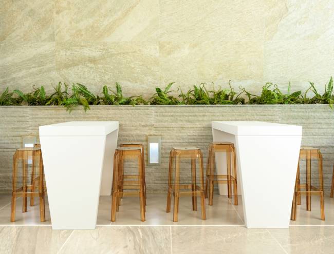 Табурет прозрачный барный Fox 75 янтарный 360х360х750 мм