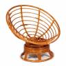 Кресло-качалка PAPASAN/ПАПАСАН w 23/01 B /с подушкой/ 115х78х104 см, Cognac (коньяк), экошерсть Коричневый, 1811-5