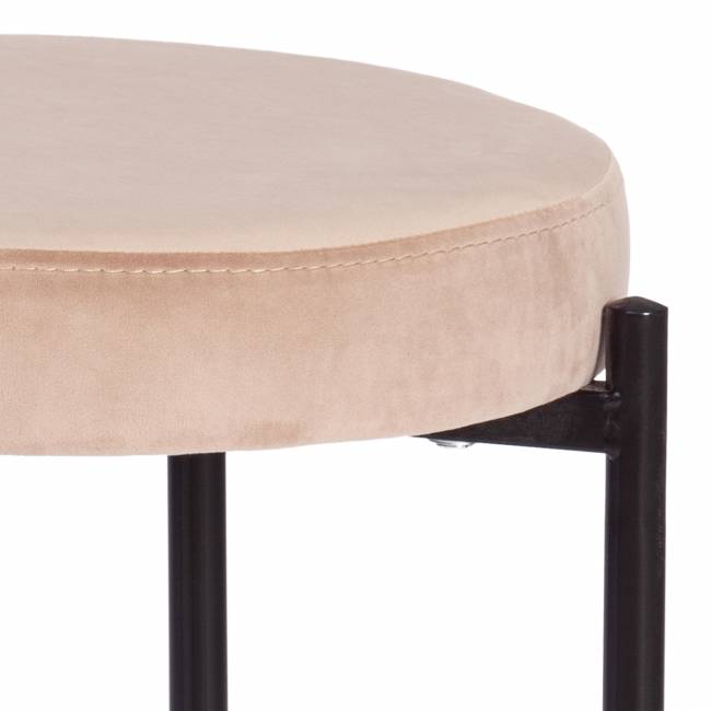 Табурет REVO (mod. 7034) ткань/металл, 44 х 44 х 47 см, бежевый barkhat 5/черный бежевый barkhat 5/черный ткань/металл