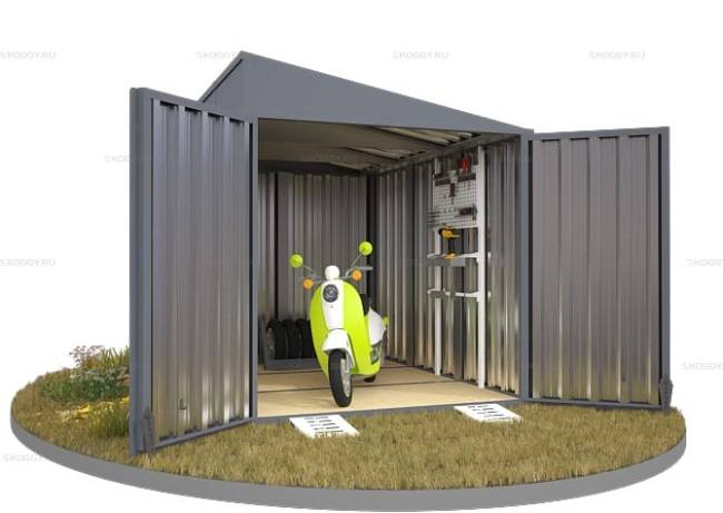 Хозблок SKOGGY секционный с односкатной крышей 3 х 2 м, брутальный серый