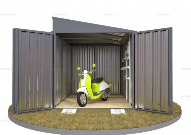 Хозблок SKOGGY секционный с односкатной крышей 3 х 2 м, брутальный серый