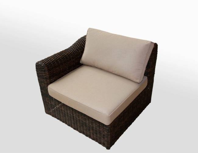 Диван модульный угловой "Малага", из искусственного ротанга, коричневый с черным