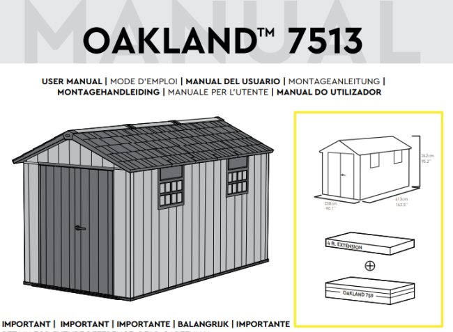 Сарай "Окланд 7513" (размеры 210 x 405 см) Сарай "Окланд 7513" (размеры 210 x 405 см)