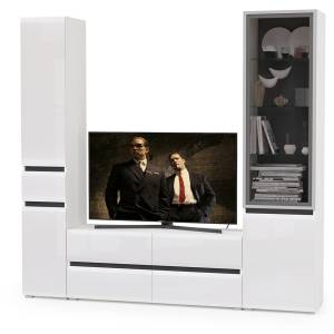 Сидней комплектация № 24 цвет белый/чёрный/фасады МДФ белый глянец Сидней комплектация № 24 цвет белый/чёрный/фасады МДФ белый глянец