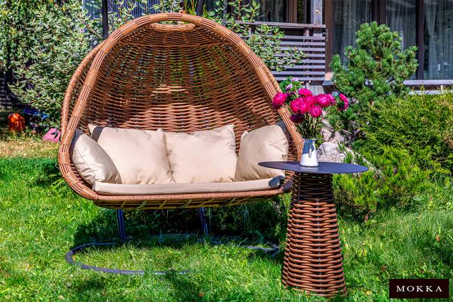 MOKKA MAJORCA подвесное кресло двухместное, цвет капучино MOKKA MAJORCA подвесное кресло двухместное, цвет капучино