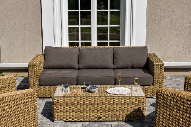 "Боно" лаунж-зона из искусственного ротанга, цвет соломенный "Боно" лаунж-зона из искусственного ротанга, цвет соломенный