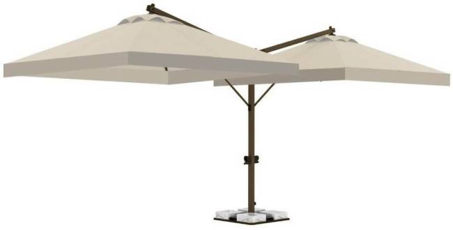 Зонт профессиональный двухкупольный 6х3 м Double Banana T бежевый 6000х3000 мм