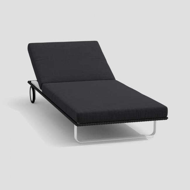 Шезлонг КОСТА на колесах антрацит - белый каркас Шезлонг КОСТА на колесах антрацит - белый каркас