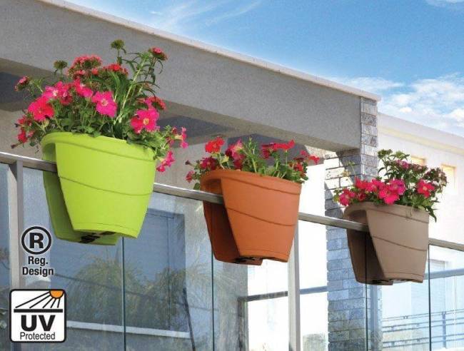 Горшок-цветочница LILAC для перил, коричневый