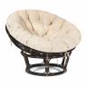 Кресло PAPASAN/ПАПАСАН 23/01 W  /с подушкой/ диаметр подушки 129 см, 115х101х104 см, Antique brown (античный черно-коричневый), ткань Старт