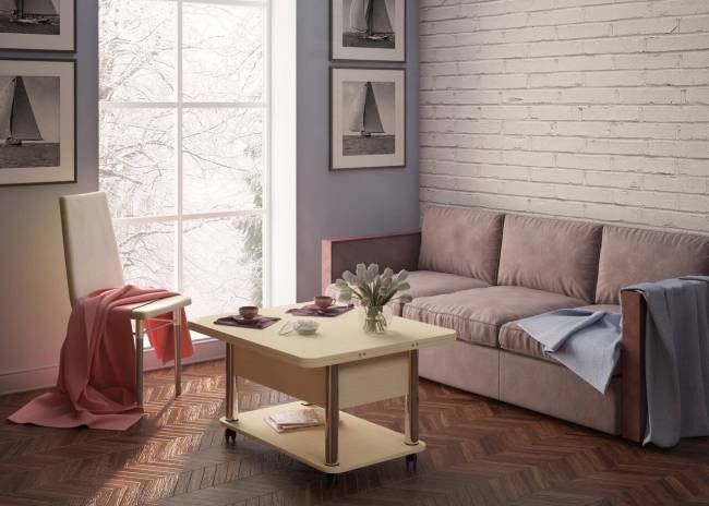 Стол- трансформер Дебют 3 светлый венге / ножки хром Стол- трансформер Дебют 3 светлый венге / ножки хром