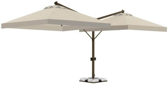 Зонт профессиональный двухкупольный 6х4 м Double Banana T бежевый 6000х4000 мм