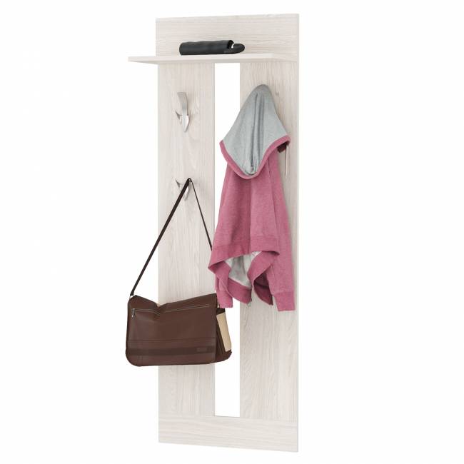 Тумба с вешалкой для верхней одежды и тумба-комод Ника цвет ясень анкор светлый Тумба с вешалкой для верхней одежды и тумба-комод Ника цвет ясень анкор светлый