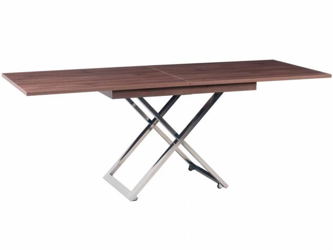 Стол-трансформер Левмар Cross D69/S79 дуб шамони темный/ опоры нерж.ст.
