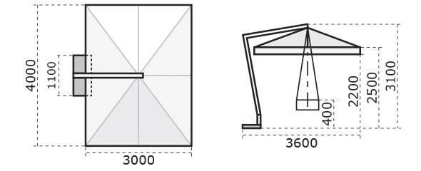 Зонт профессиональный 3х4 м Napoli Braccio антрацит, терракотовый 3000х4000 мм Зонт профессиональный 3х4 м Napoli Braccio антрацит, терракотовый 3000х4000 мм