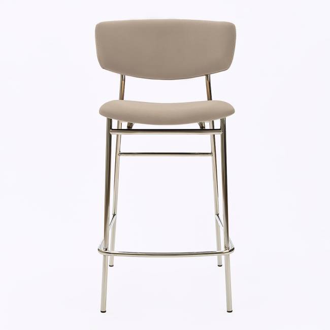 Дизайнерский полубарный стул Marko латте, основание хром