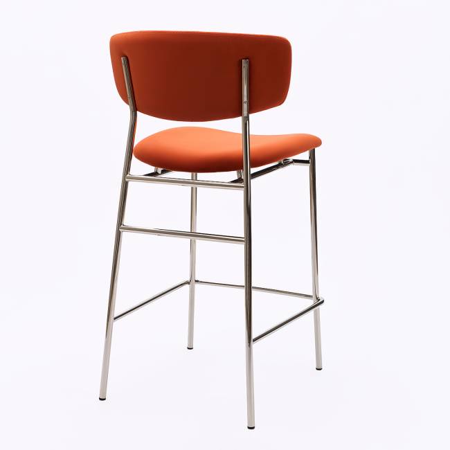 Дизайнерский полубарный стул Marko терракотовый, основание хром