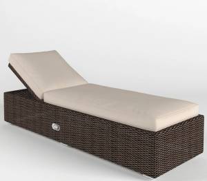 Лежак "Малага", из искусственного ротанга, коричневый, черный, белый Лежак "Малага", из искусственного ротанга, коричневый, черный, белый