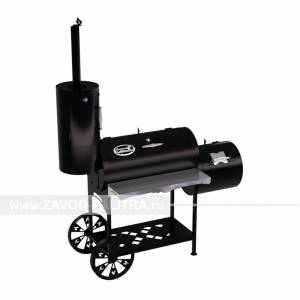 Гриль-Смокер XXL, из стали толщиной 3 мм, с топкой справа, в термостойкой покраске