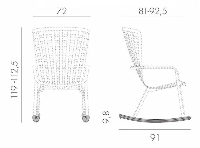 Кресло-качалка пластиковое с подушкой Nardi, Folio Агава-Бежевый