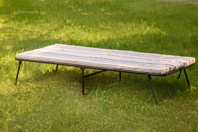 Кровать-тумба Отдых, чёрный, полоска 