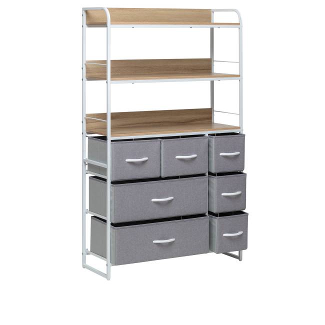 Комод Leset Ноа с полками 7 ящиков Белый Светло-серый