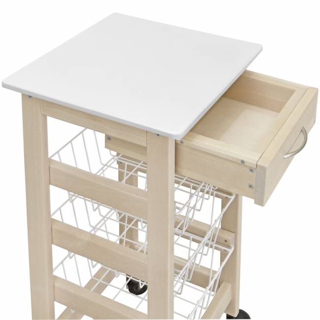 Тумба с ящиком и корзинами белый/лак Тумба с ящиком и корзинами белый/лак