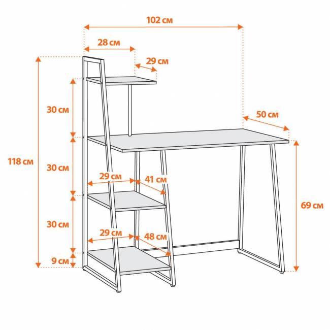 Стол Wd-16/Вд-16 burnt/обгоревшее дерево burnt