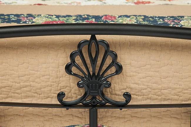 Кровать РУМБА (AT-203)/ RUMBA дерево гевея/металл, 160*200 см (Queen bed), красный дуб/черный дуб темный дерево гевея/металл