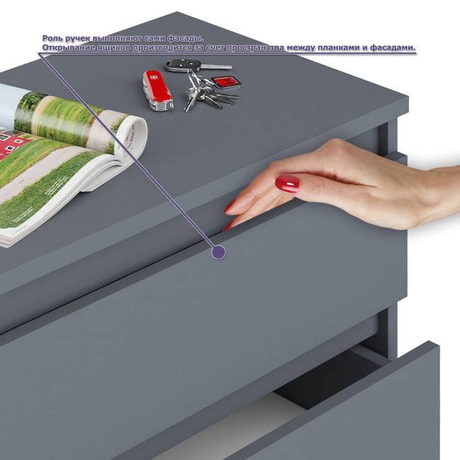 Высокий комод Мори на 700 5 ящиков и компьютерный стол Мори МС-6 тумба справа цвет графит Высокий комод Мори на 700 5 ящиков и компьютерный стол Мори МС-6 тумба справа цвет графит