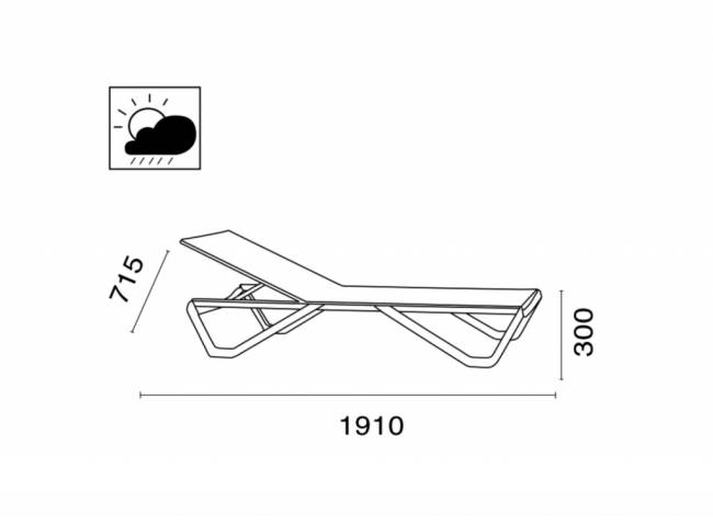 Шезлонг-лежак металлический Wave Paint тортора, бирюзовый 1910х715х300 мм Шезлонг-лежак металлический Wave Paint тортора, бирюзовый 1910х715х300 мм