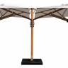 Зонт профессиональный двухкупольный 2.9х6 м Galaxia Dual V Timber имитация ироко, слоновая кость 2900х6000 мм