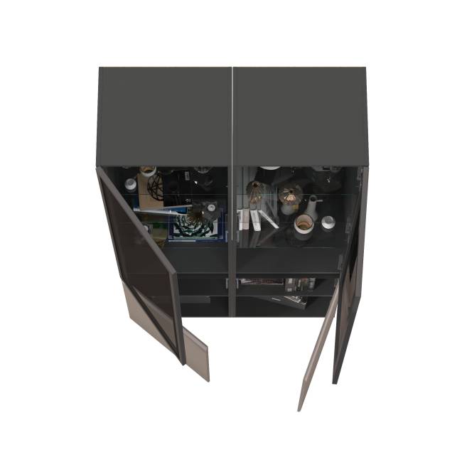 Горка в гостиную Сидней цвет антрацит/МДФ веллюто капучино