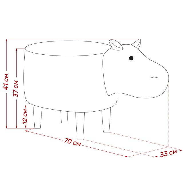 Пуф Leset Hippo COMBI Milos 16 Бук Пуф Leset Hippo COMBI Milos 16 Бук