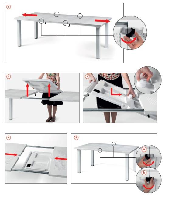 Стол пластиковый раздвижной Levante белый 1600-2200х740х1000 мм