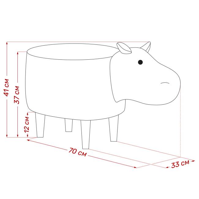 Пуф Leset Бегемотик V23 молочный шоколад Бук Пуф Leset Бегемотик V23 молочный шоколад Бук